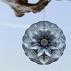 3D Mandala Flower Metal Wind Spinner - 360° Rotating Hanging Garden Decor, Outdoor Yard Art with No Battery Needed