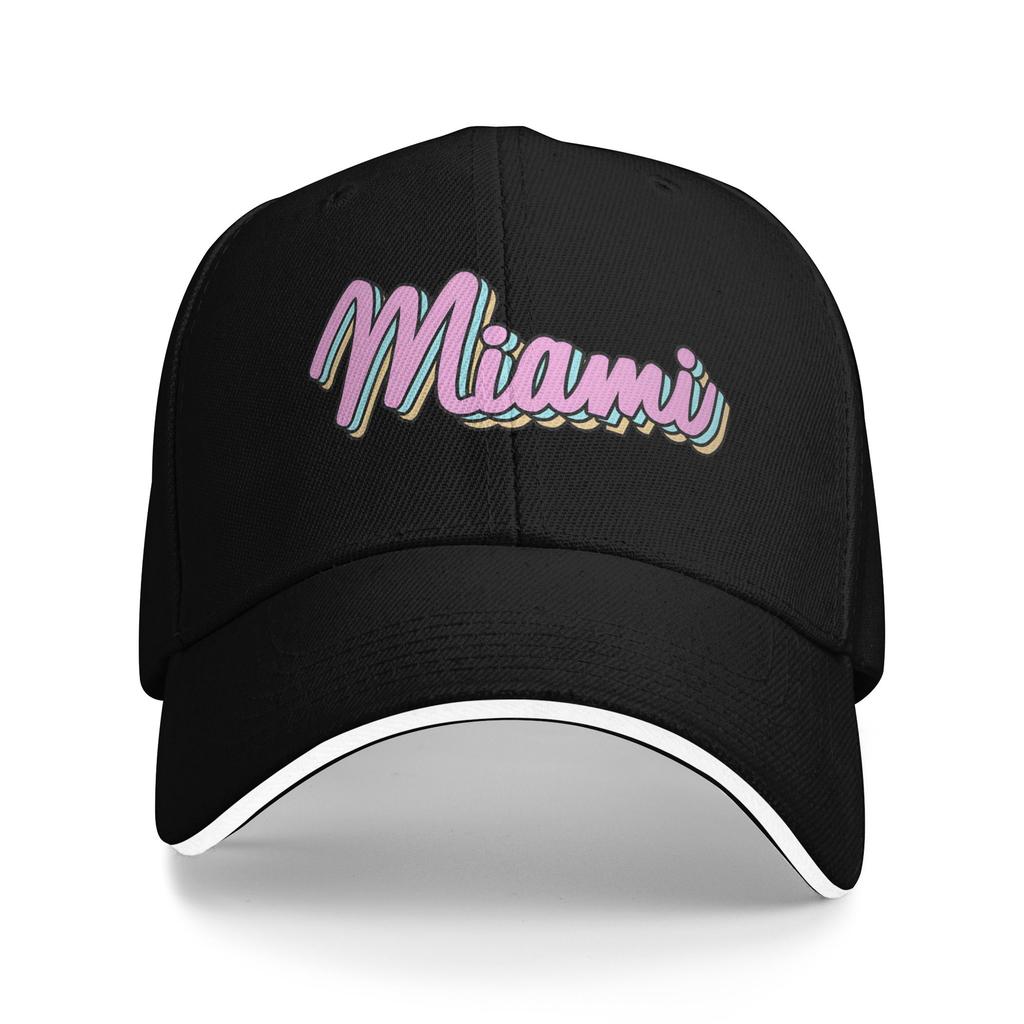 Miami Vacation Sandwich Cap Adult SportBaseball Caps Hats Breathable Polyester Racing Cap Winter Cap