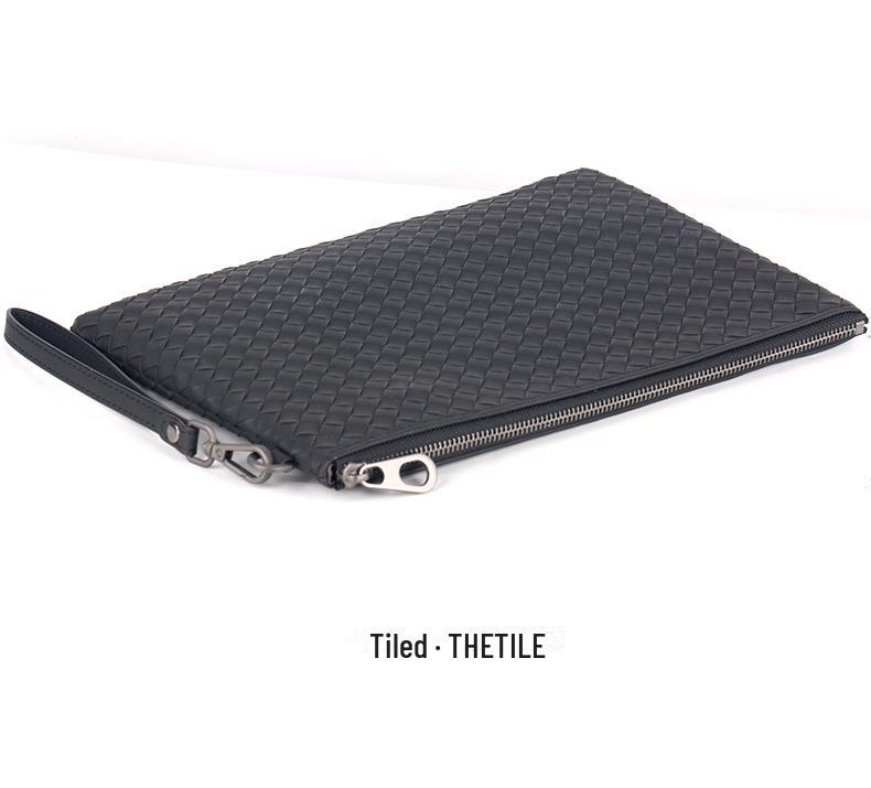 Мужской плетеный клатч из вощеной кожи, весна/лето 2025 г. — большой конверт и сумка для iPad