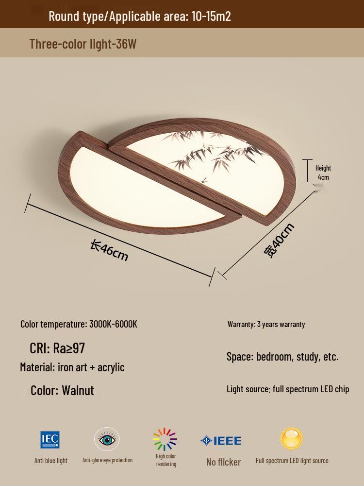 Вдохновленный династией Сун Дзен Бамбуковый Потолочный Светильник: Ретро Креативный Квадратный Дизайн для Спальни или Кабинета