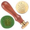 1pc Wax Seal Stamp Set 1Pc Golden Tone Sealing Wax Stamp Solid Brass Head with 1Pc Wood Handle for Envelopes Invitations Gift Card Book 83x22mm