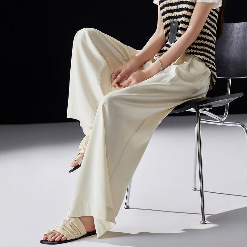 Demana Women's Lyocell Pleated Wide-Leg Casual Pants