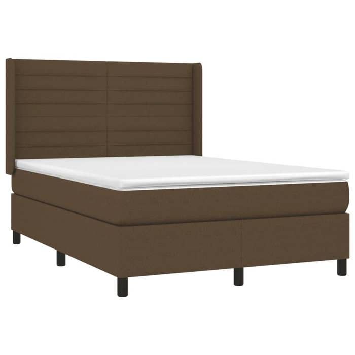 Maison Exclusive - Sommier à lattes de lit avec matelas Marron foncé 140x200 cm