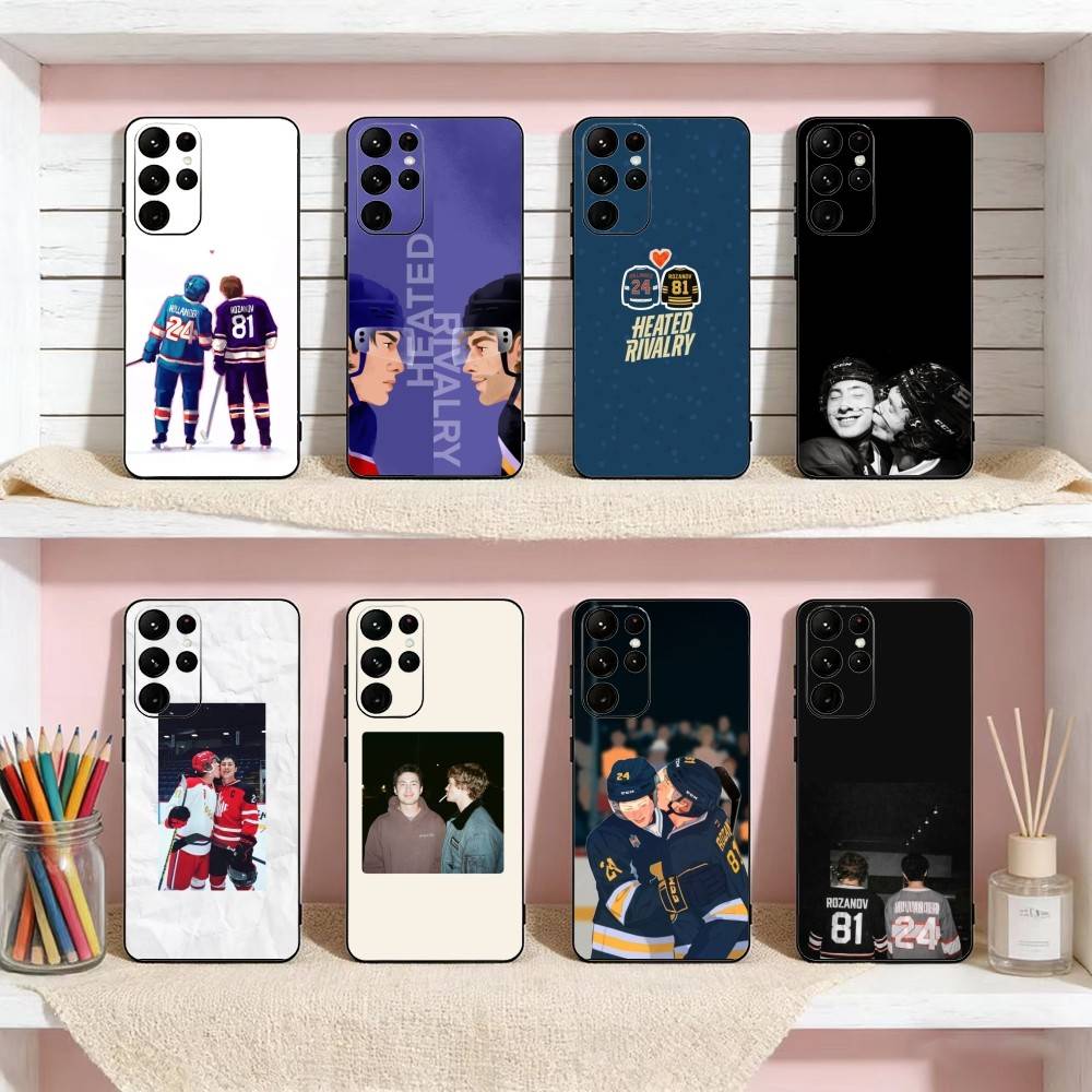 H-Heated Rivalry Phone Case For Samsung S25,24,23,22,30,21,10,9,Ultra,Plus,Lite Soft Black Case