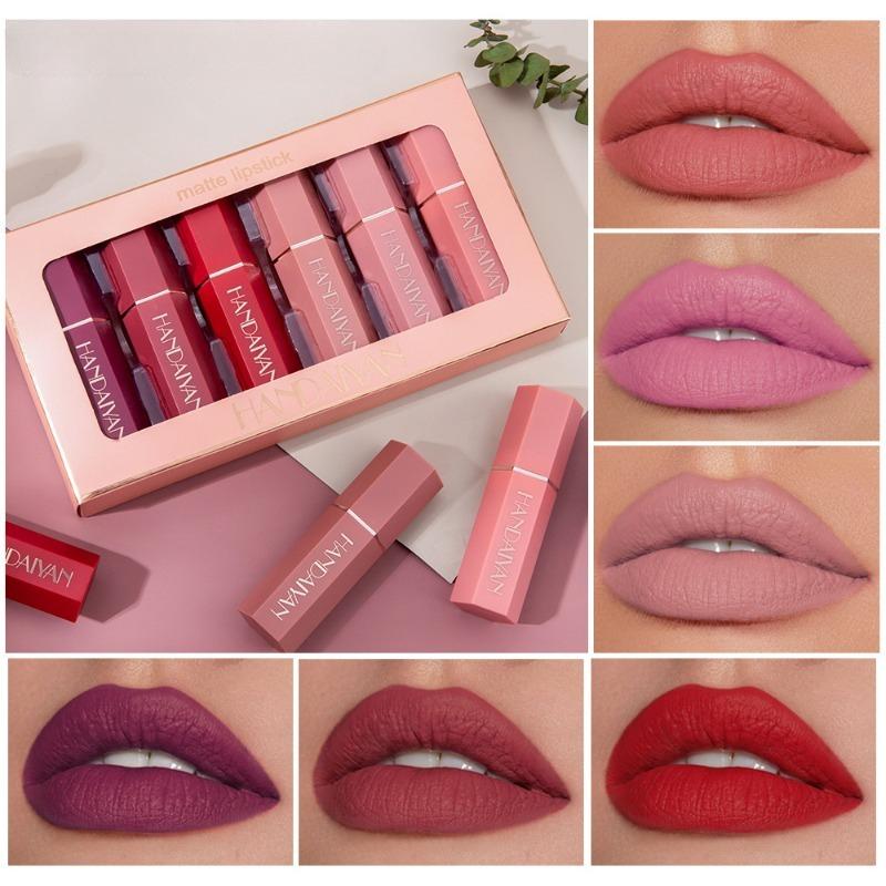 Matte Hexagon Lipstick Suit Lasting Waterproof Mist Lipstick Lipstick Box