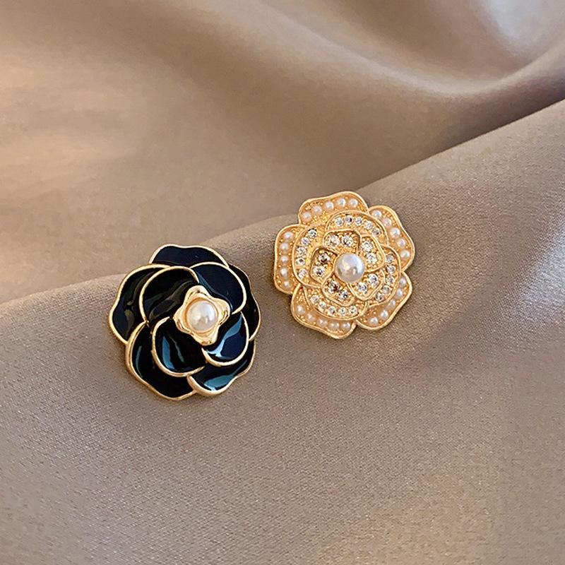 Серебряные игольчатые маленькие ароматные серьги-гвоздики с жемчугом в виде цветка ветра, легкие роскошные серьги в стиле знаменитостей, элегантные серьги в стиле ретро, модные серьги High Sense