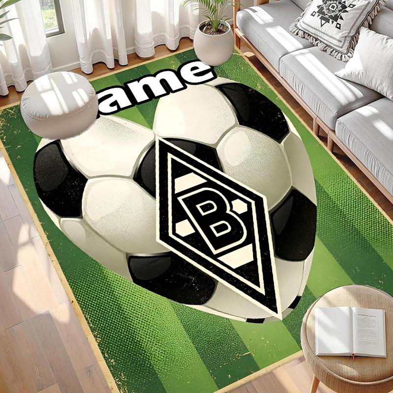 Custom Name Personalized Borussia Monchengladbach Print Carpet, Versatile Home Decor Rug, for Playroom, Apartment, Balcony, Entryway, Hallway Gift