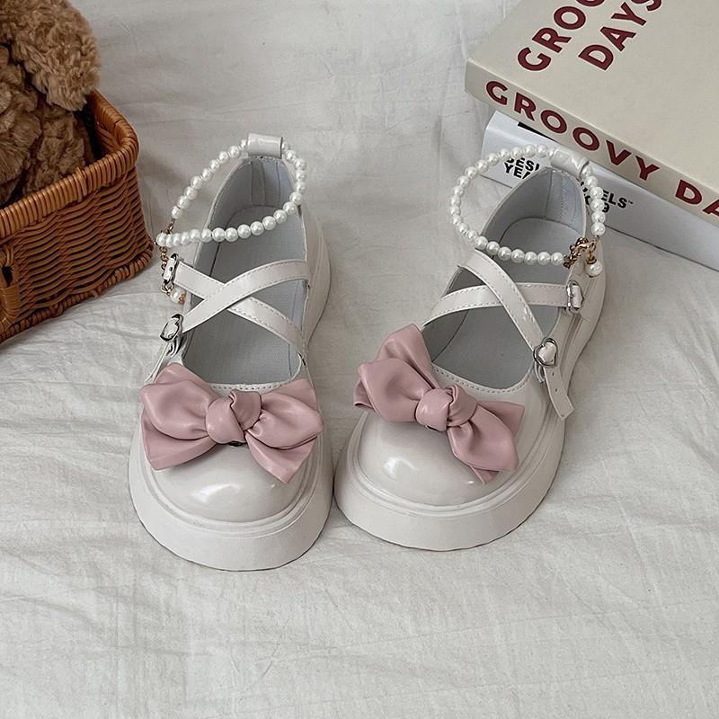 Туфли Мэри Джейн на платформе Fairy, детские летние универсальные туфли Sweet Feel с бантом на большой голове, маленькие кожаные туфли