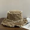 Джинсовая шляпа-тазик женская летняя модная маленькая повседневная универсальная шляпа-ведро уличная старая грубая шляпа от солнца