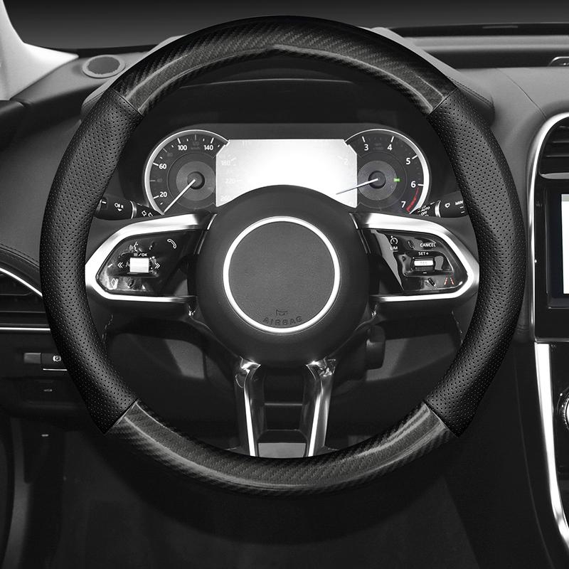 No Smell Thin For Jaguar F-PACE Steering Wheel Cover Leather Fit 250PS R-Dynamic S SE HSE 2022 P400 Sport 2023 SVE