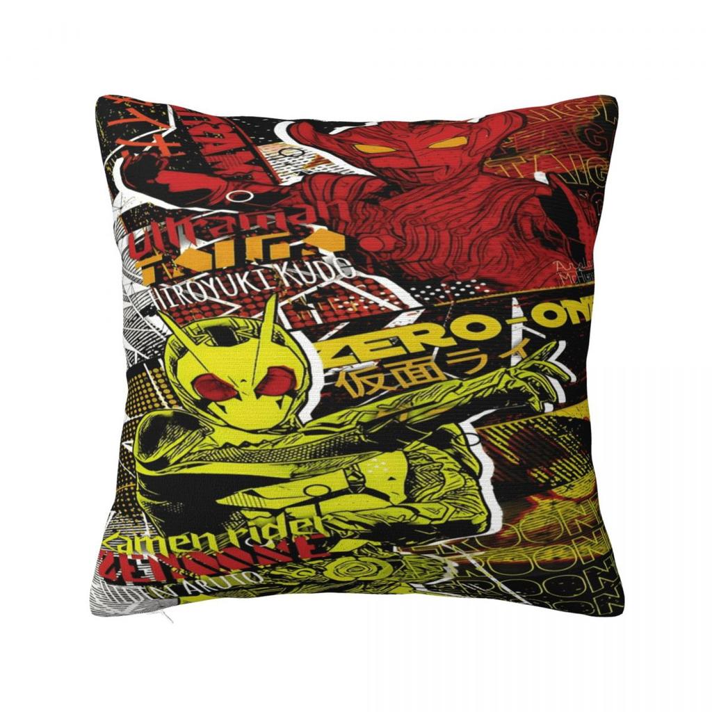 Cartoon Kamen Rider Anime Pillowcases Cute Print Home Sofa Throw Pillowcovers Car Cushion