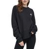 adidas Свитшот с круглым вырезом и микрологотипом, ребристый, с длинным рукавом, женский свитшот, черный HA6622