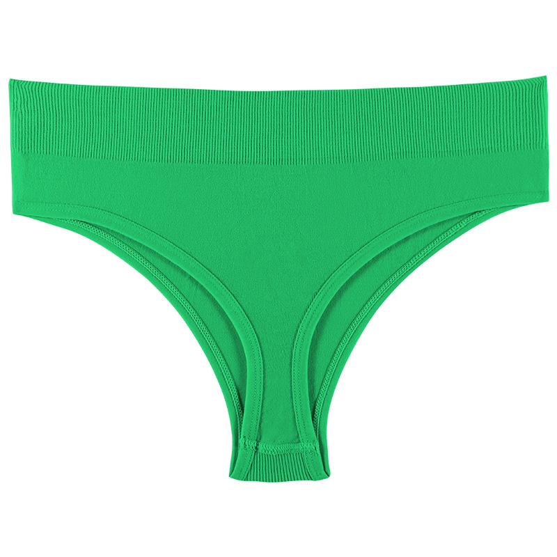 Seamless Mid-Waist T-Back Underwear: Sexy, Invisible, Solid Color, Comfortable for Sports