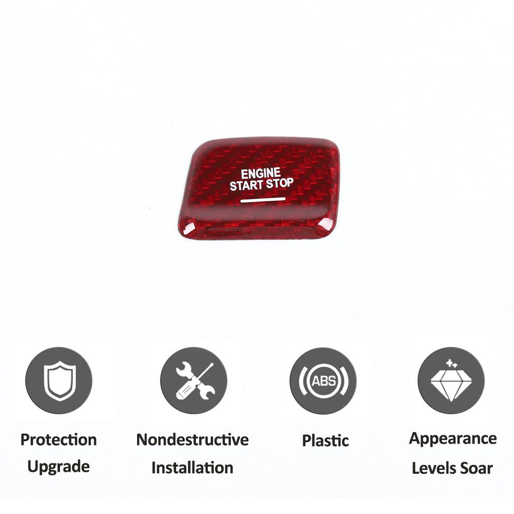 Red Real Carbon Fiber Engine Start/Stop Push Button Cover for 14-19 C7 Corvette