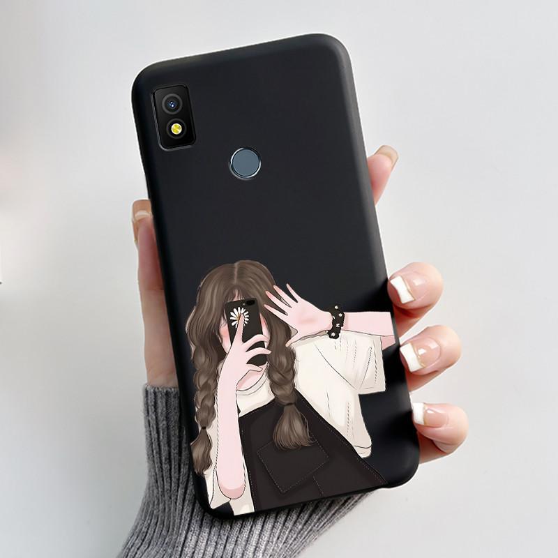 For Cricket Icon 4 Case Luxury Cute Love Rabbit Funny Black TPU Soft Silicone Protective Phone Case for Cricket Icon4 Back Cover
