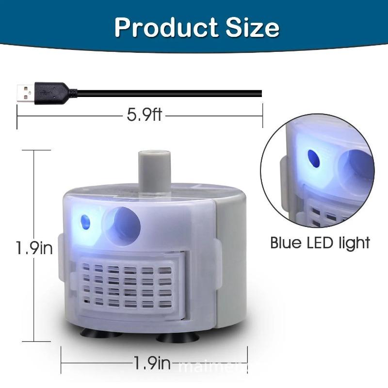 Low-Noise Cat Water Fountain Submersible Pump SMA-800 with USB Interface 5V/1A DC Power Supply Accessory for Pet Cats