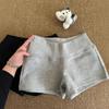 Women's High-Waist Gray A-Line Casual Sports Shorts - Summer 2025 Streetwear for Petite Figures