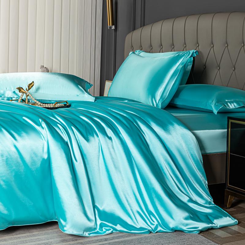 Домашняя кровать комплект простыней из четырех частей летняя шелковистая легкая прохладная простыня из трех частей пододеяльник постельное белье