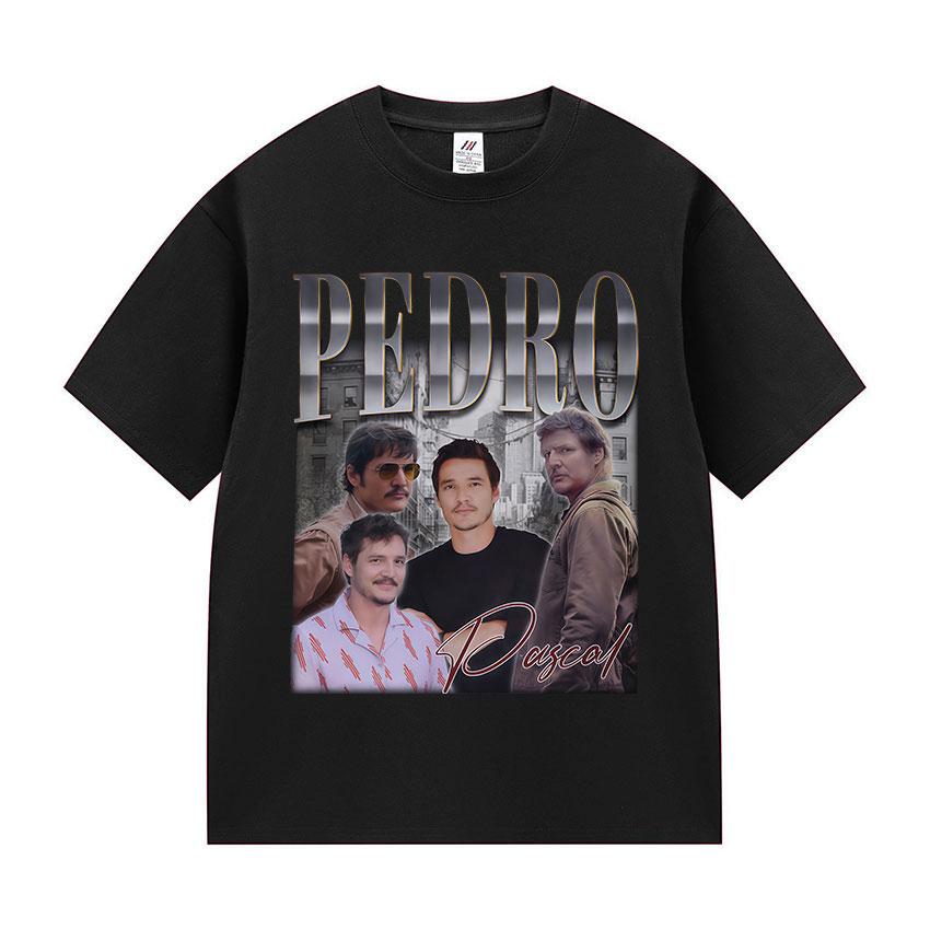 Actor Pedro Pascal Movie Graphic T Shirt Unisexs Retro High Quality Fashion Clothing Tshirts Unisex 100 Cotton Oversized Tshirt