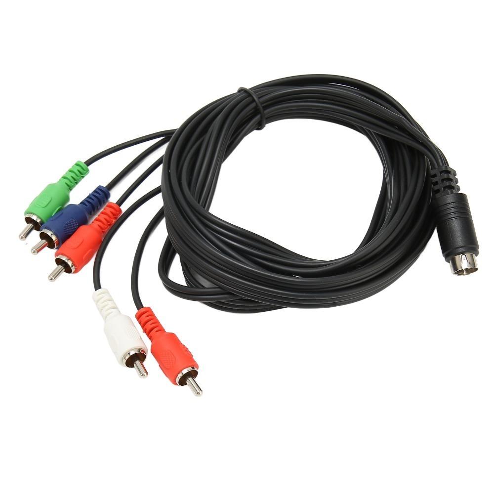 Red Green Blue and Red White 10 Pin DIN to 5RCA Cable AV Connection Wire Cable Home Entertainmen