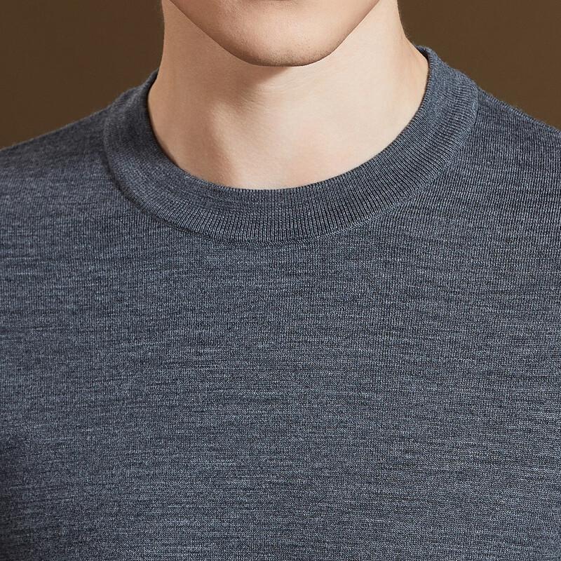 Antonio Men's Machine Washable 100% Wool Round Neck Sweater