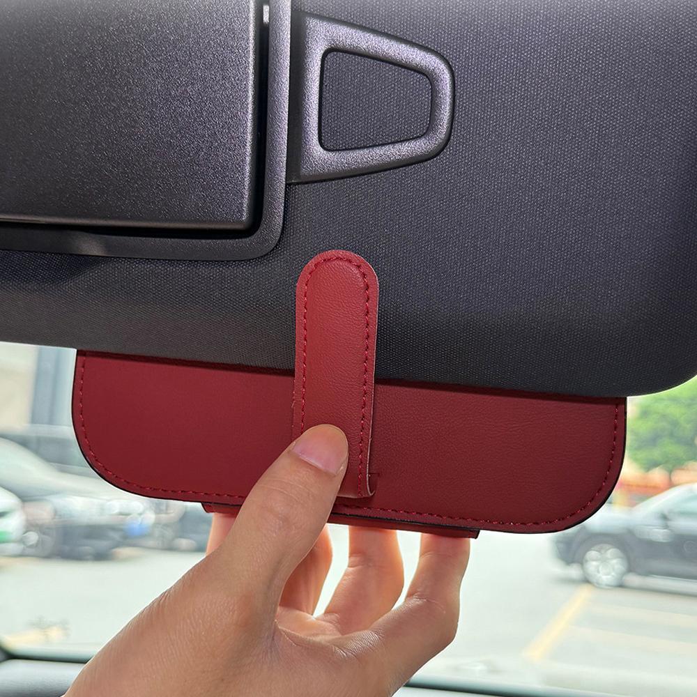 Футляр для автомобильных очков из искусственной кожи, автомобильный солнцезащитный козырек, держатель для очков, зажим для хранения солнцезащитных очков, аксессуары для салона автомобиля