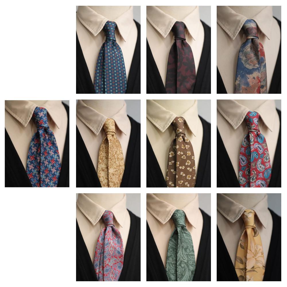 Ascots Floral Neck Ties Jacquard Oil Painting Tie Artistic Wedding Necktie Gentleman  Male