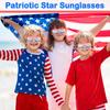 12 Pcs Independence Day Patriotic Sunglasses Rimless Red Blue White Star/Heart/Round
