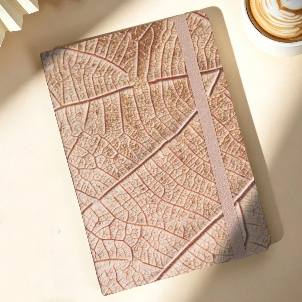 Soft Cover Cloth Notebook Retro Look Strap Notebook A5 Leaf Vein Notebook Business Use