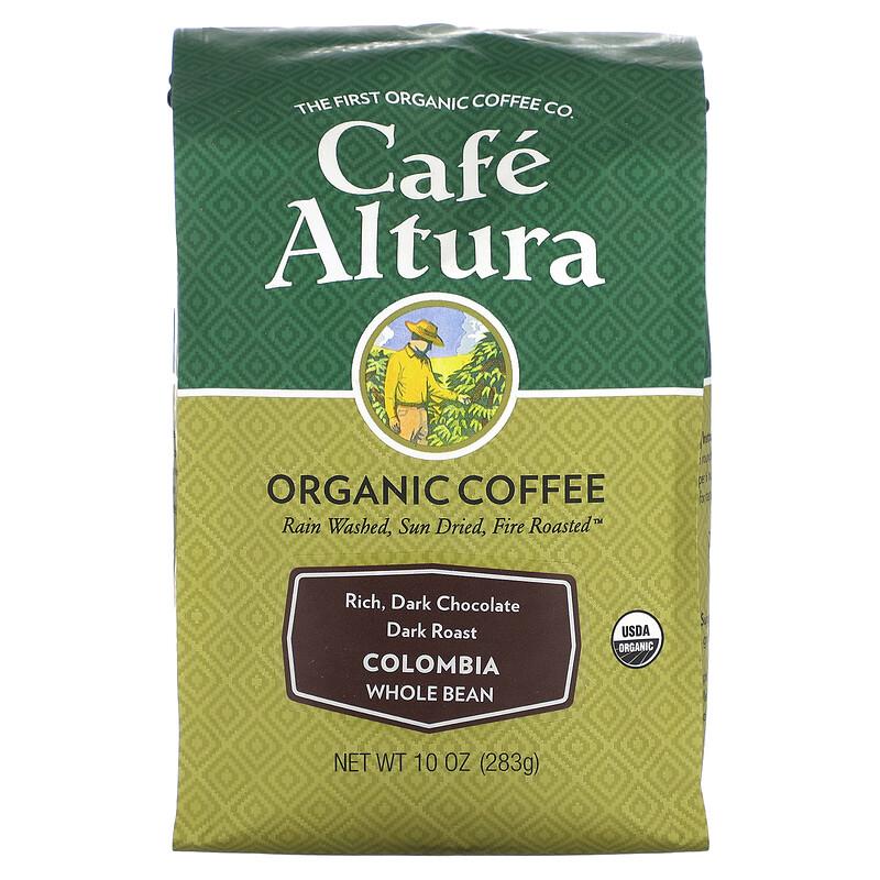 Organic Coffee, Colombia, Whole Bean, Dark Roast, 10 oz (283 g)