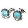 Мастерская запонок Камакура Запонки «Бирюзовый глобус» cf1041