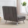 Foldable 1 Seater Sofa Bed Upholstered In Gray Speckled Fabric With 5 Level Adjustable Backrest 80x75x83 Cm