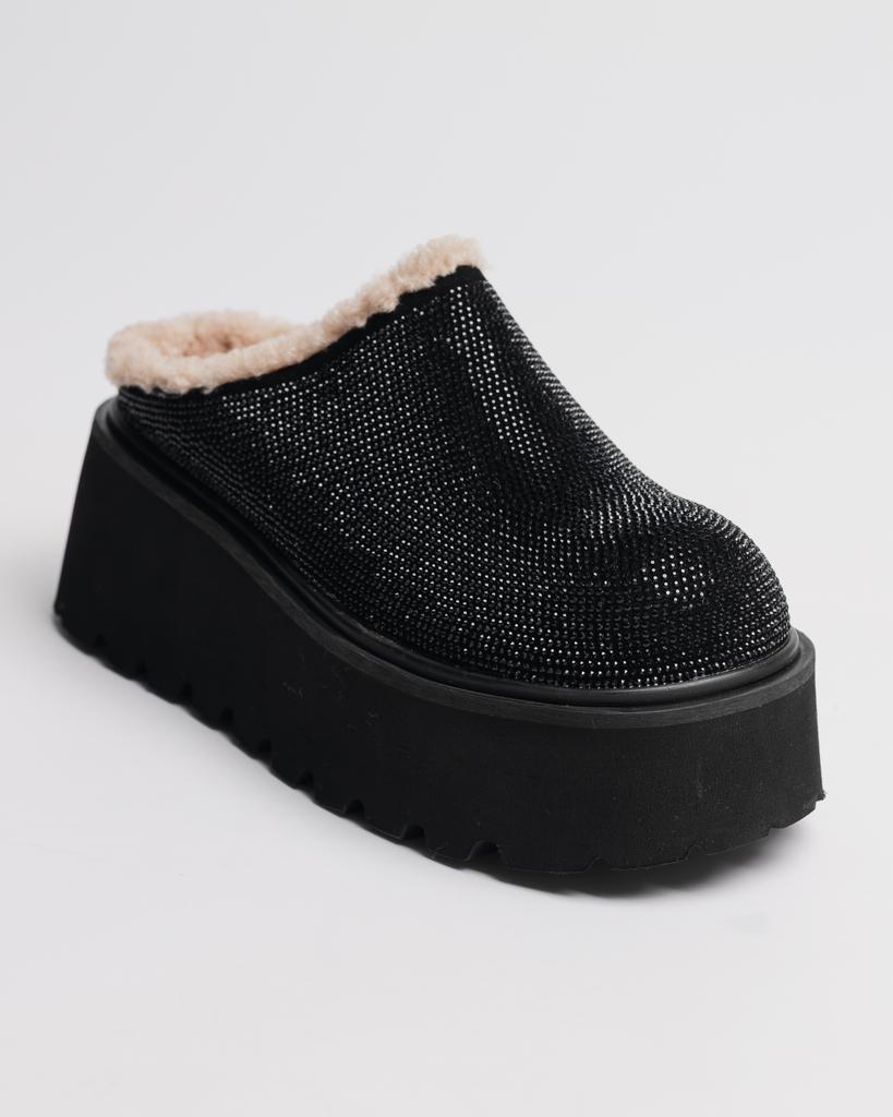 Platform Uggs with Rhinestones Suny Liana 53500 36 Black Suede Wool