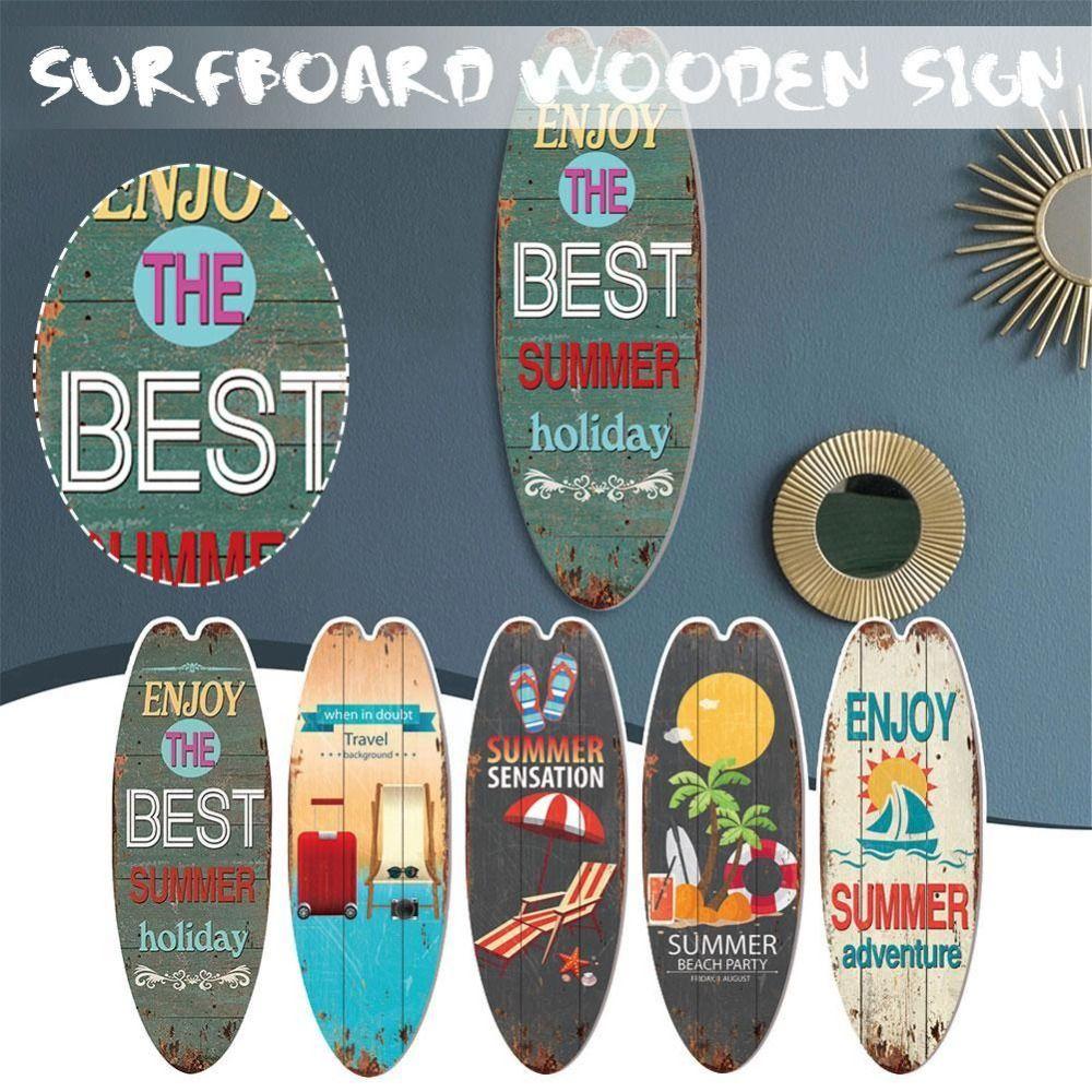 Exquisite Printing Marine Steering Wall Board Cool Wooden Surfboard Wooden Sign   Wall Ornament