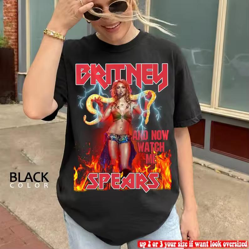 Britney Spears Snake T-shirt Vintage Shirt Tee Tshirt 80 Pop Rap Men Women Cotton Oversized Y2k Short Sleeve Female Male Clothes