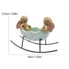 New Resin Rabbit Statue Easter Outdoor Animal Figurine Rocking in Egg Cradle Ornament Garden Decorations