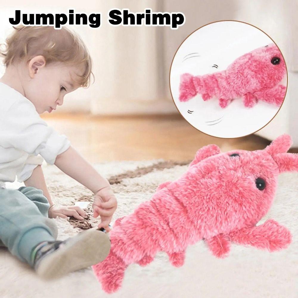 Simulation Jumping Shrimp Plush Electric Pet Toys Dancing Moving Dogs Interactive Toys Outdoor