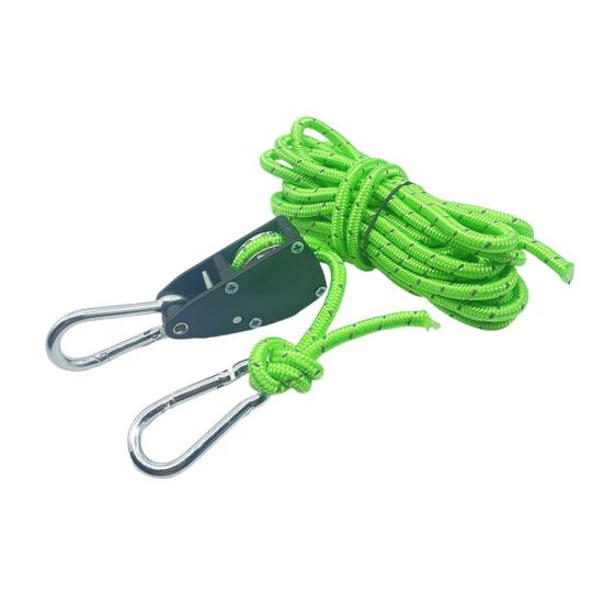 1 Набор Натяжитель веревки с роликом и шнуром 4/5 м, сверхпрочный, для наружного использования, для бэкпэкинга, туризма, катания на лодках, кемпинга, Регулятор-затяжитель оттяжной веревки