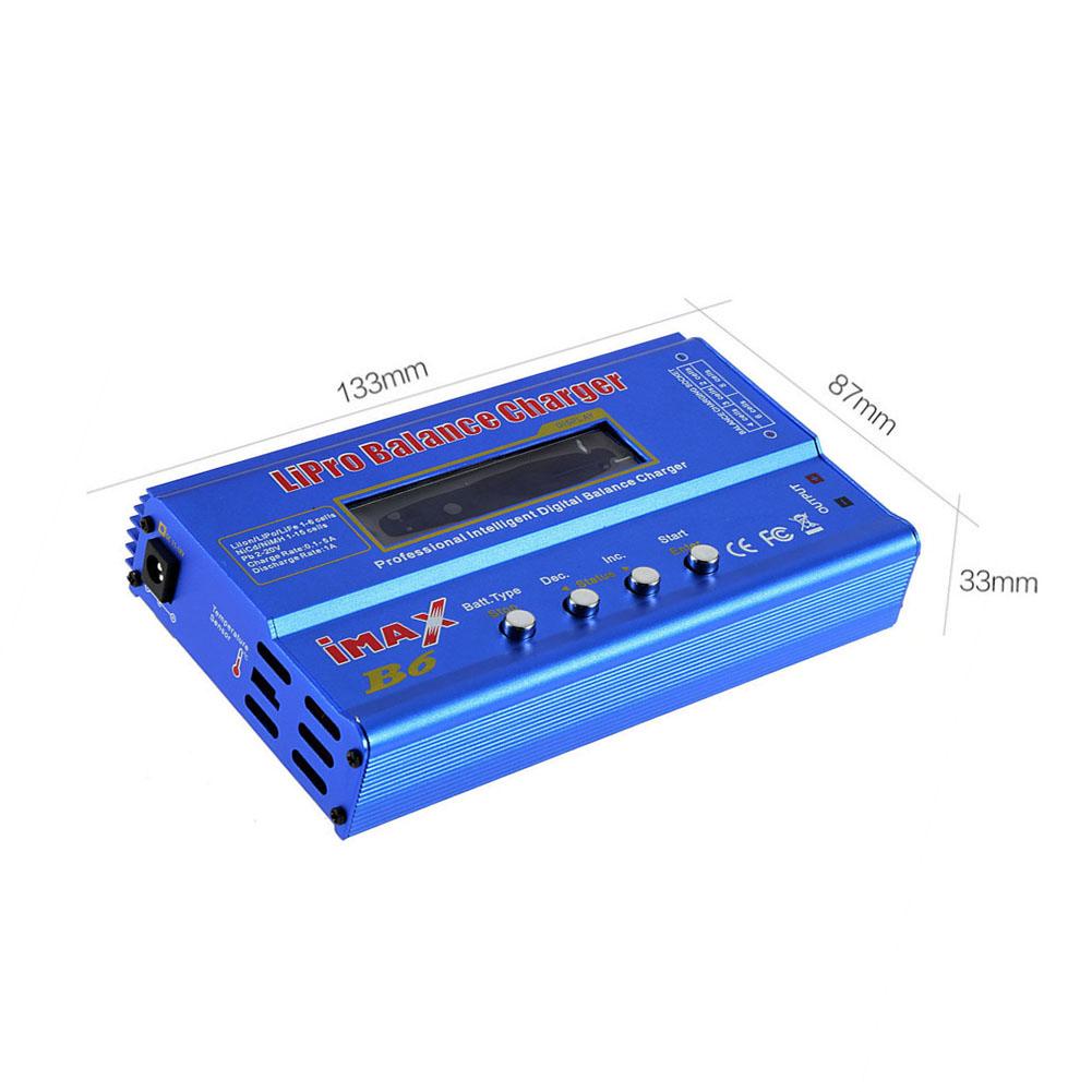 IMAX B6 Lipo Balance Charger LCD Dispaly 80W Aircraft Model Charger Discharge Power 5W 18V 6A for LiPo NiMH NiCd LiFe Pb Battery