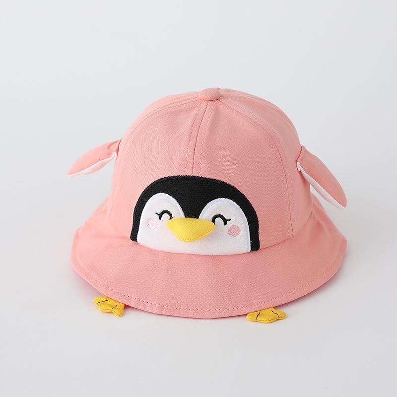 Cute Penguin Bucket Hat for Babies Soft Sun Protection Visor Cap Cartoon Design for Spring and Autumn Lightweight