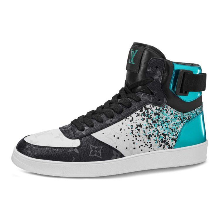 Louis Vuitton Кроссовки Rivoli Ankle 'Металлический синий с черной монограммой' 1A5YKP