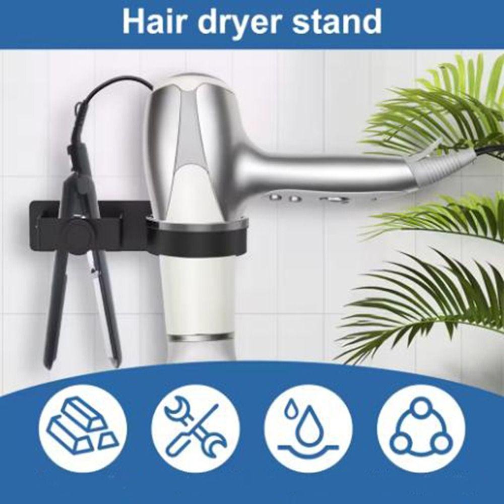 Space Aluminum Hair Dryer Bracket 2 in 1 Toilet Blower Holder Practical Hair Dryer Holder  for Home