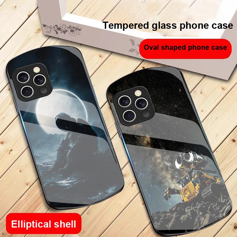 Красная Луна Исследователь Для IPhone 16 Pro Max 15 Pro 14 13 12 Mini 11 XS Max XR 7 8 Plus SE 2022 Эллиптический Стеклянный Чехол для Телефона