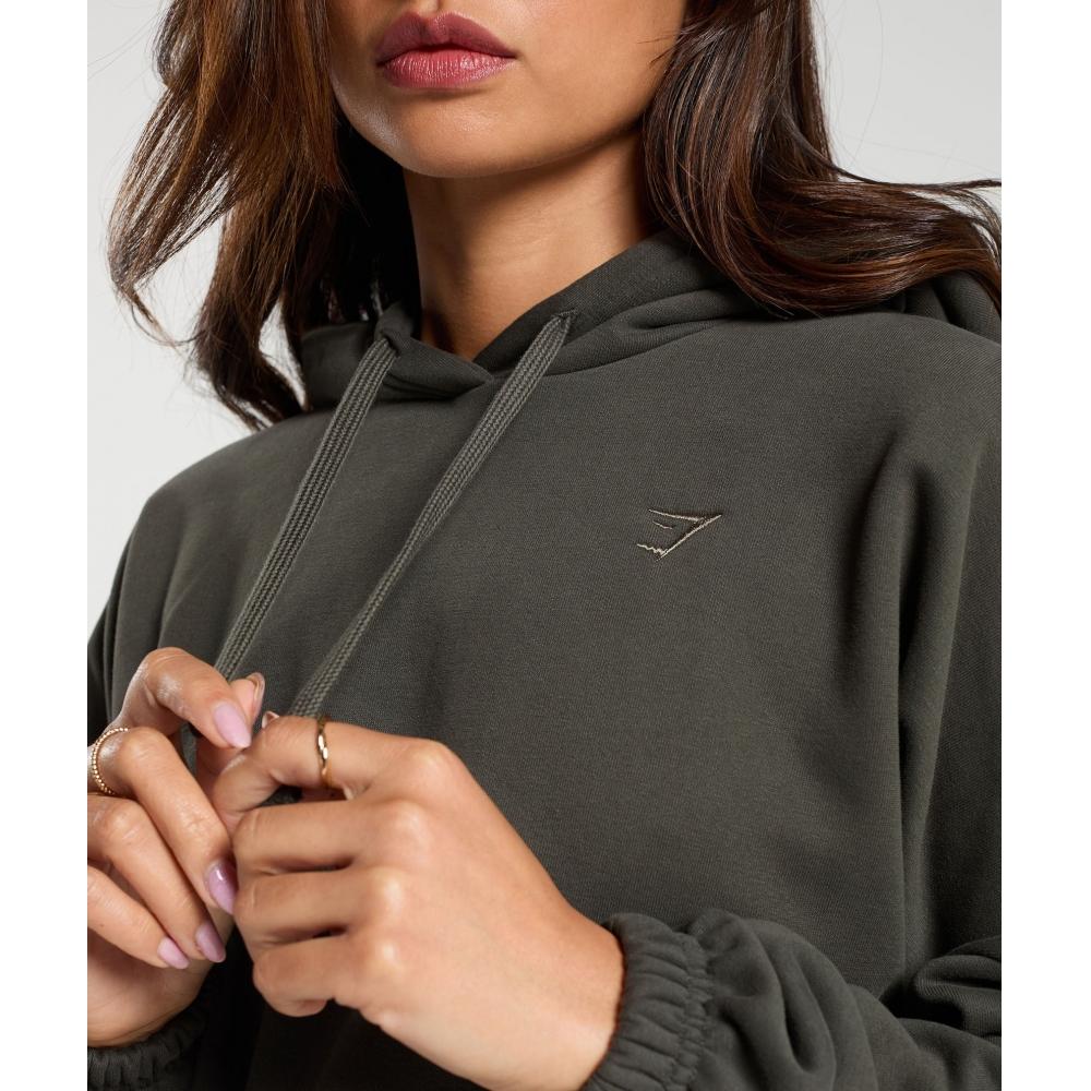 Gymshark Толстовка с капюшоном из флиса большого размера Strength Green B8a7h Ecjh