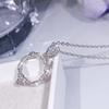 Small Fresh Diamond Collarbone Chain Mori Female Tether Ring Necklace Female Twist Short Creative Silver Pastoral