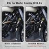 Motorcycle Front Engine Guard Flat-Out Crash Bar Highway Protection Bumper For Harley Touring Electra Glide Road King 2014-UP