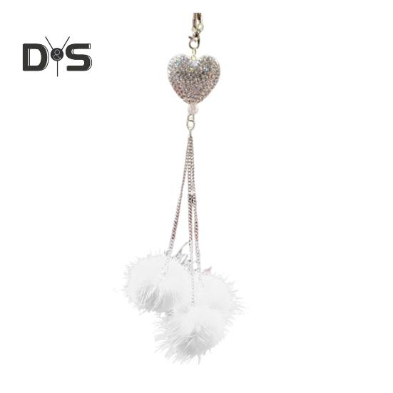 Подвесной кулон в форме сердца, аксессуары для зеркала заднего вида автомобиля со шнурком, легко подвешиваемые сверкающие подвесные подвески