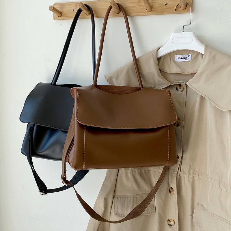 Большая вместительная сумка осень и зима новый ретро портфель для женщин нишевый дизайн одно плечо кроссбоди тренд