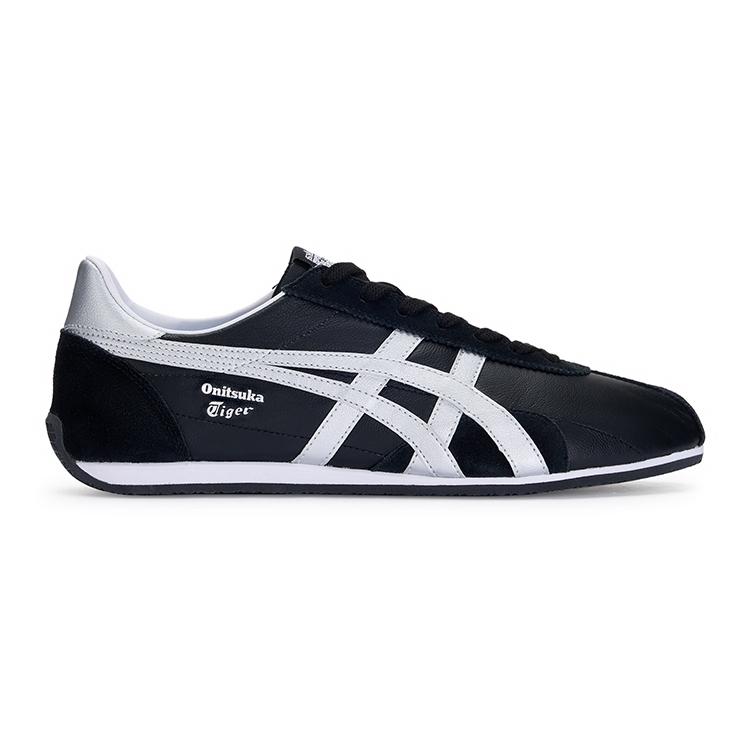 ONITSUKA TIGER Runspark Round Toe Comfortable Slip Resistant Durable Low Top Casual Shoes Unisex Sneaker Black Silver 1183B480-002