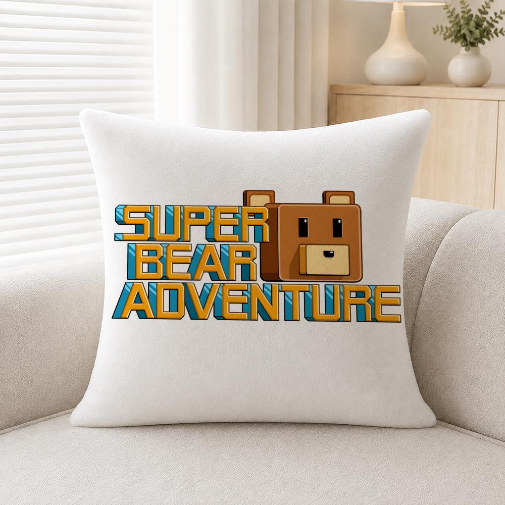 Game Funny Bear Club Cushion Cover Soft Plush Cushion Covers Fluffy Throw Pillow Cases For Sofa Bedroom Home Decor